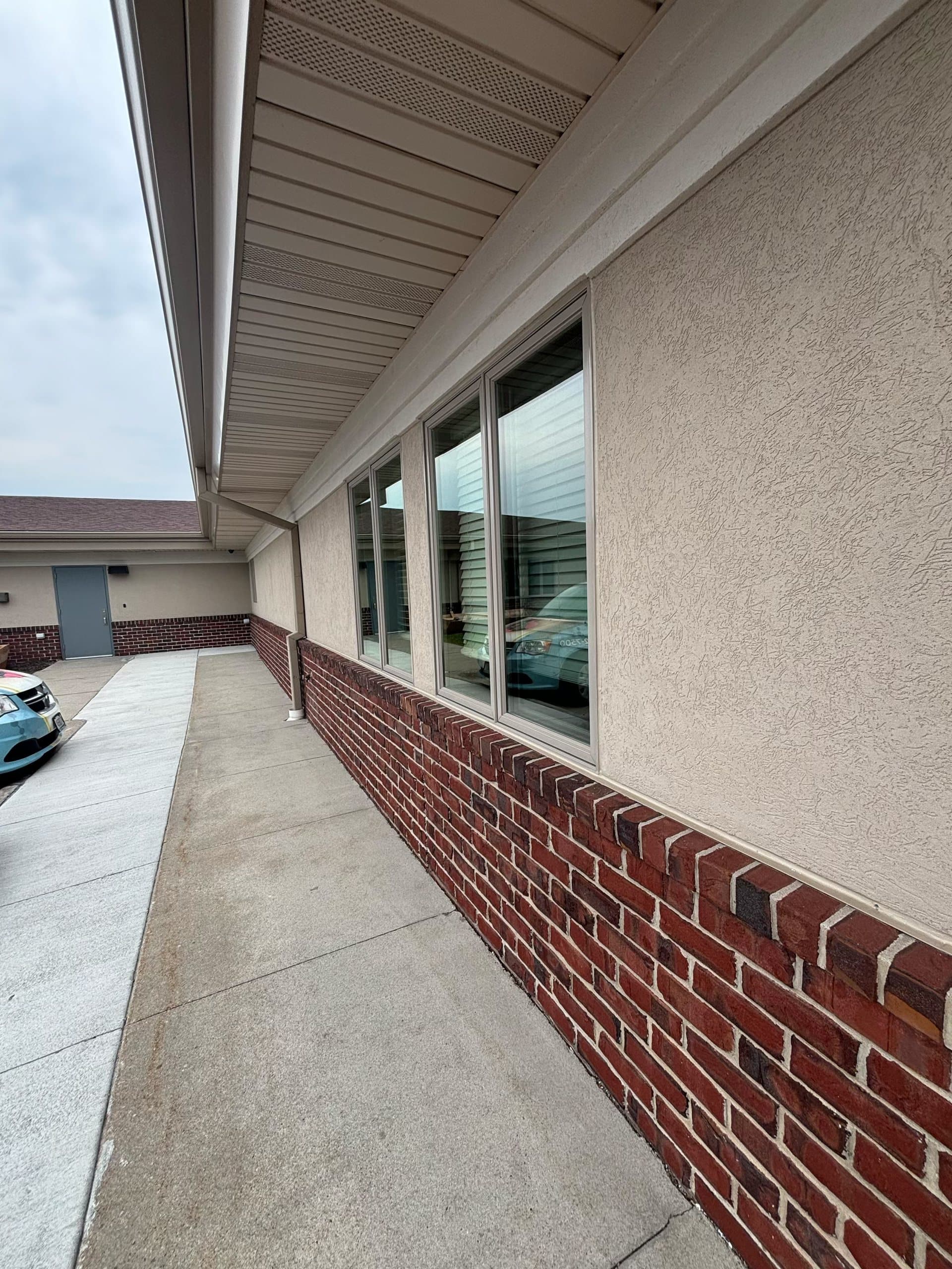 Completed window and trim work, commercial building, Fremont NE