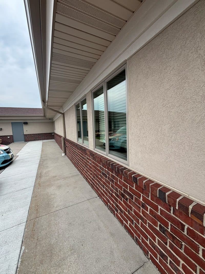 Completed window and trim work, commercial building, Fremont NE