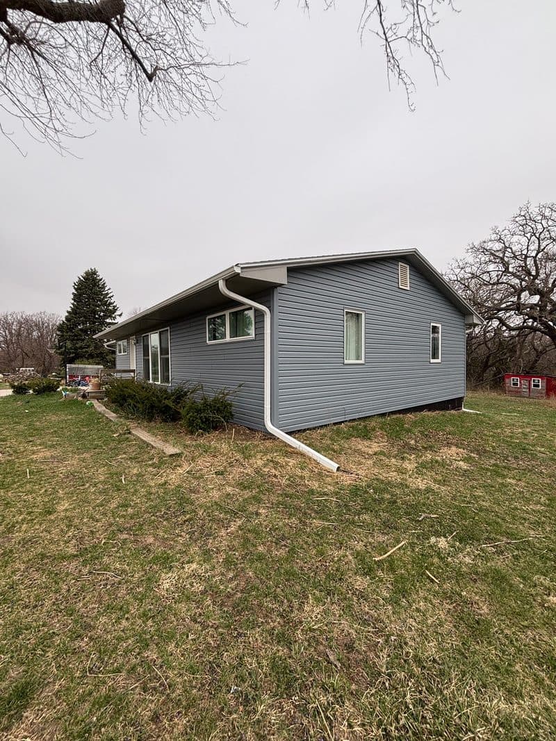 Completed gray-blue siding, Fontanelle NE